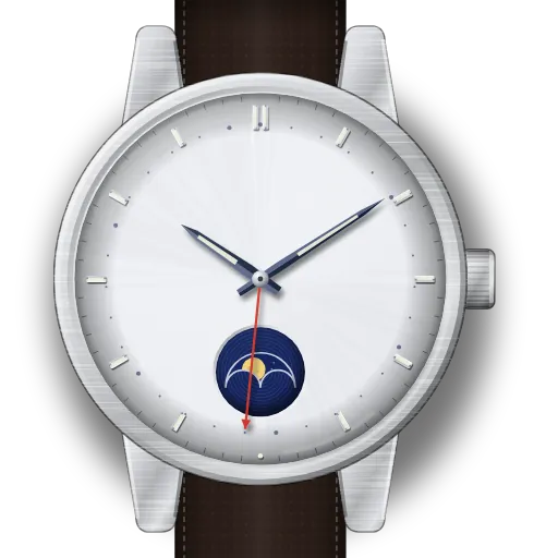 Illustration of the Frederique Constant Slimline Moonphase Manufacture (calibre FC-705 family) dial (our own drawing, not a product photo)