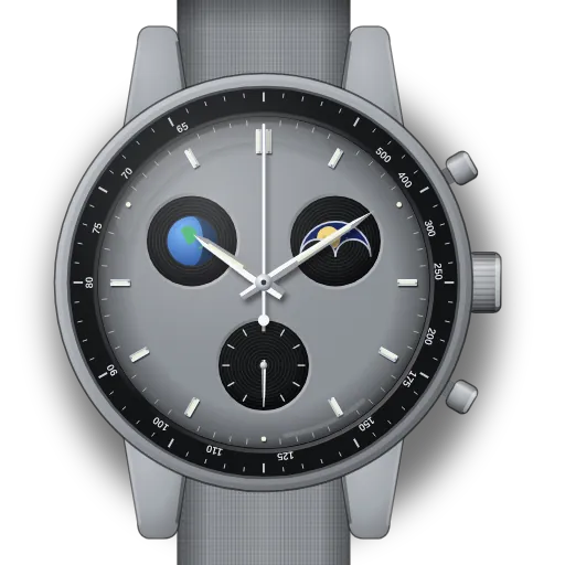 Illustration of the MoonSwatch Mission to Earthphase dial (our own drawing, not a product photo)