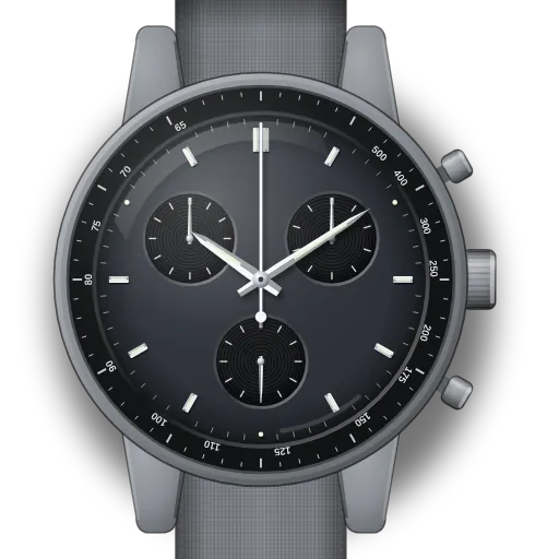 Illustration of the MoonSwatch Mission to the Moon dial (our own drawing, not a product photo)